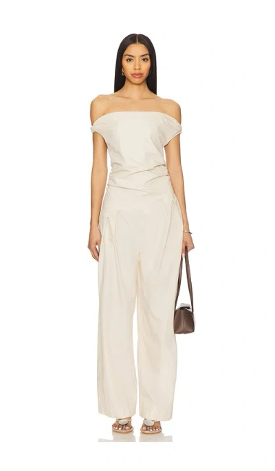 S/w/f Rolled Shoulder Jumpsuit In 青灰色