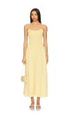 S/w/f Ruffled Bodice Midi Dress In Yellow