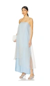 S/w/f Sheer Slip Maxi Dress In 浅天蓝色