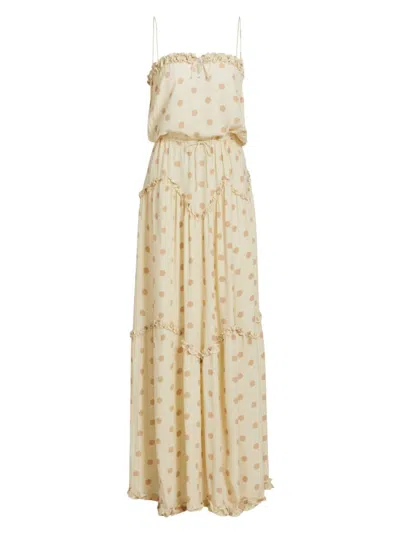 S/w/f Women's Dynamic Polka-dot Tiered Maxi Dress In Well Spotted