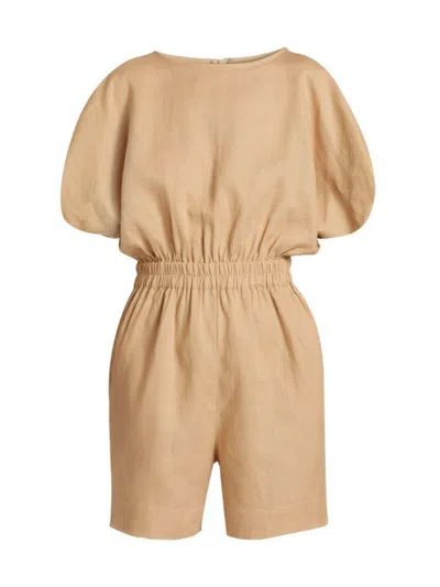 S/w/f Women's Rest & Relaxation Linen Romper In Rest And Reset