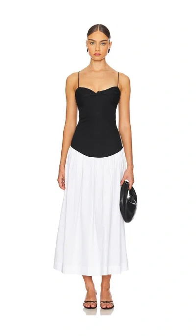 S/w/f X Revolve Drop Waist Dress In Black & White