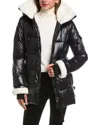 S13 Bowery Gloss Belted Coat In Black
