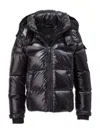 S13 Kids' Boy's Glossy Hooded Puffer Jacket In Jet