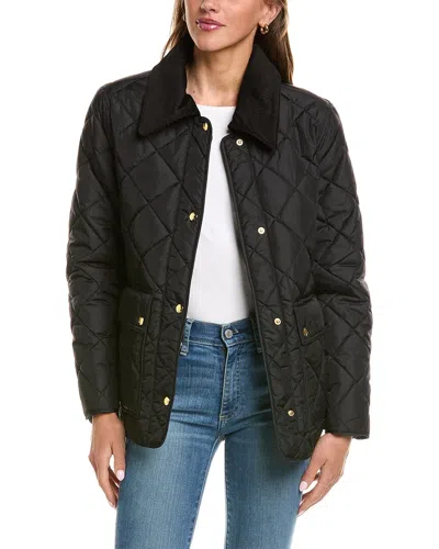 S13 Bridget Matte Diamond Quilted Barn Jacket In Black