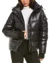 S13 Ella Gloss Straight Puffer Coat In Black