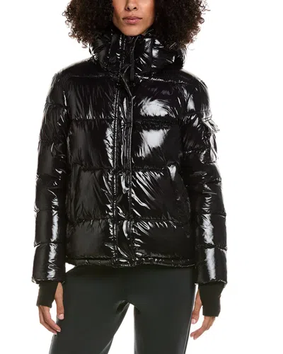 S13 Ella High Shine Puffer Jacket In Black