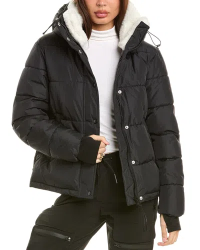 S13 Ella Matte Straight Puffer Coat In Black