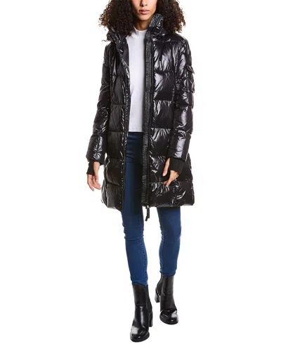 S13 Gloss Mulberry Coat In Black