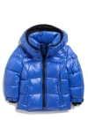 S13 Kids' Downhill Hooded Puffer Jacket In Blue