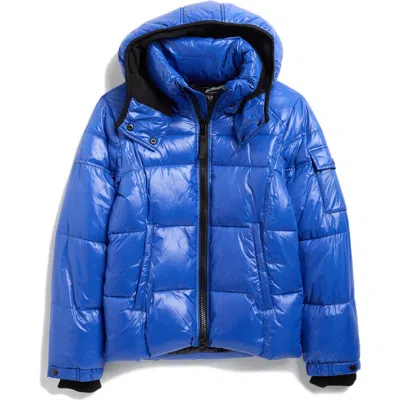 S13 Kids' Downhill Hooded Puffer Jacket In Blue