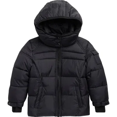 S13 Kids' Downhill Matte Hooded Puffer Jacket In Black