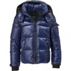 S13 Kids' Gloss Downhill Hooded Puffer Jacket In Blue