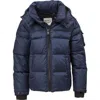 S13 Kids' Matte Downhill Hooded Puffer Jacket In Blue