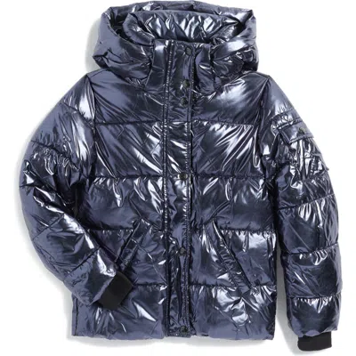 S13 Kids' Metallic Quilted Jacket In Space