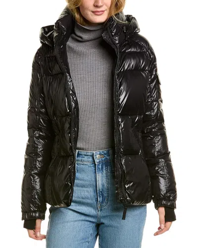 S13 Ella High Shine Puffer Jacket In Black