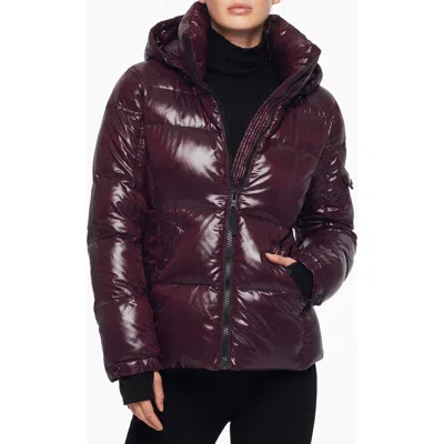 S13 Kylie Puffer Jacket In Black Cherry