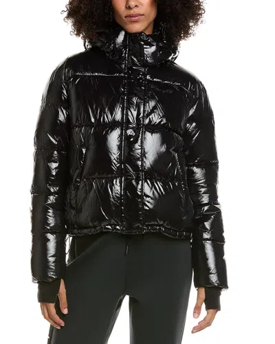 S13 Ella High Shine Puffer Jacket In Black