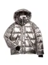 S13 Little Girl's Metallic Straight Puffer Jacket