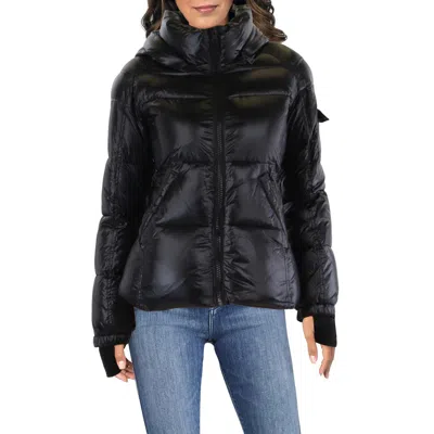 S13/nyc Kylie Womens Quilted Gloss Puffer Jacket In Black