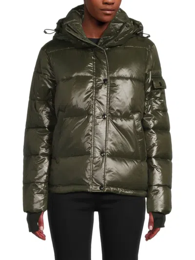 S13 Women's Hooded Puffer Jacket In Green