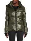 S13 Women's Kylie Glossy Puffer Jacket In Green