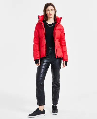 S13 Women's Lexie Hooded Water-resistant Puffer Coat In Red