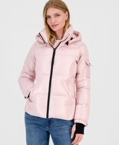 S13 Women's Kylie Hooded Water-resistant Puffer Coat In Lt Pink