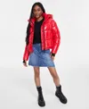S13 Women's Lexie Hooded Water-resistant Puffer Coat In Flame
