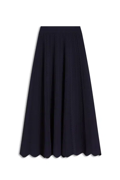 Scanlan Theodore Pleat Lace Skirt In Blue