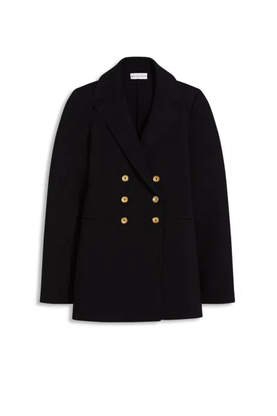 Scanlan Theodore Crepe Knit Gold Button Jacket In Black