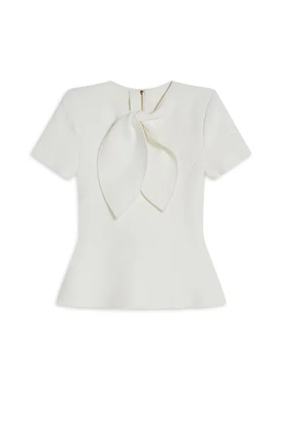 Scanlan Theodore Crepe Knit Cravat Top In White