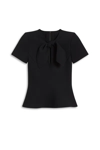 Scanlan Theodore Crepe Knit Cravat Top In Black