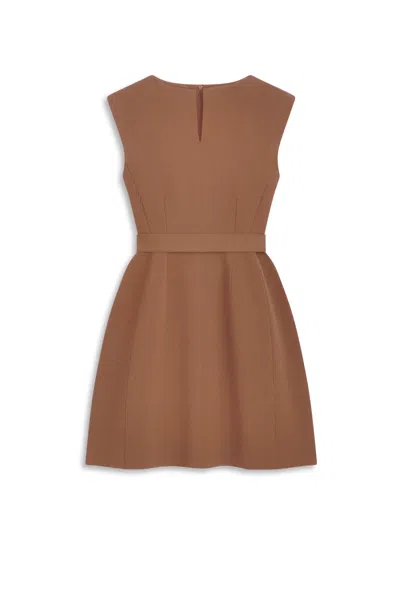 Scanlan Theodore Crepe Knit Cap Sleeve Mini Dress In Multi