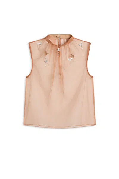 Scanlan Theodore Diamante Tulle Top In Pink