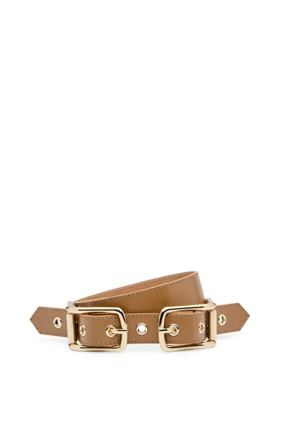 Scanlan Theodore Twin Saddle Buckle Belt 2.5 In Brown