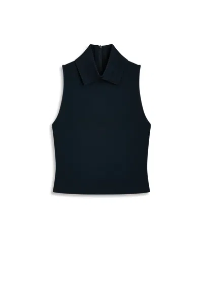 Scanlan Theodore Crepe Knit Sleeveless Top In Blue