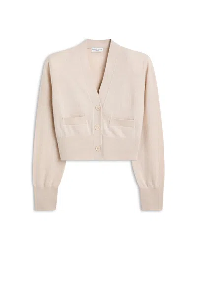 Scanlan Theodore Cashmere Crop V-neck Cardigan In Neutral