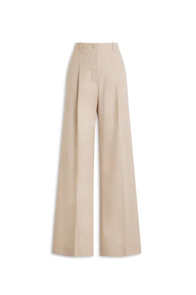 Scanlan Theodore Sateen Pleat Front Trouser In Neutral