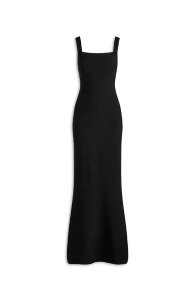 Scanlan Theodore Crepe Knit Strapping Gown In Black