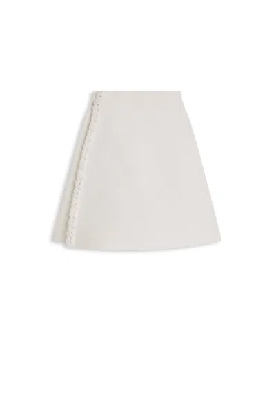 Scanlan Theodore Crepe Knit Daisy Wrap Mini In Neutral