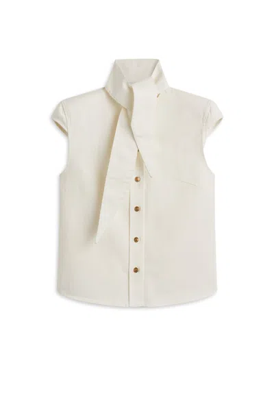 Scanlan Theodore Denim Cravat Neck Shirt In Neutral