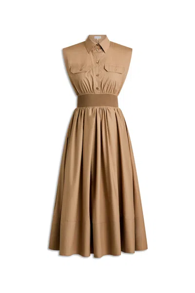 Scanlan Theodore Parachute Cotton Shirt Dress In Brown