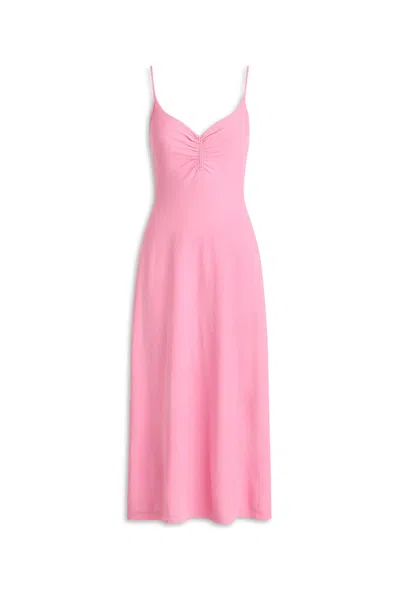 Scanlan Theodore Crepe Knit Shoestring Dress In Pink