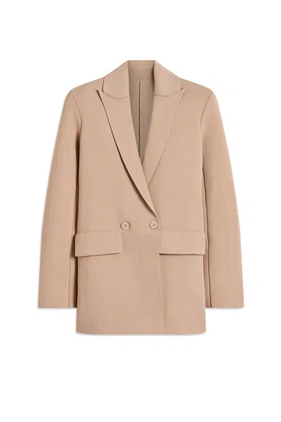 Scanlan Theodore Crepe Knit Tailored Blazer In Brown