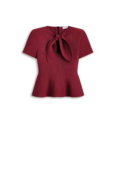 Scanlan Theodore Crepe Knit Cravat Top In Burgundy
