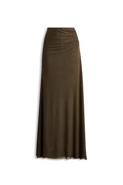 Scanlan Theodore Mesh Draped Skirt In Green