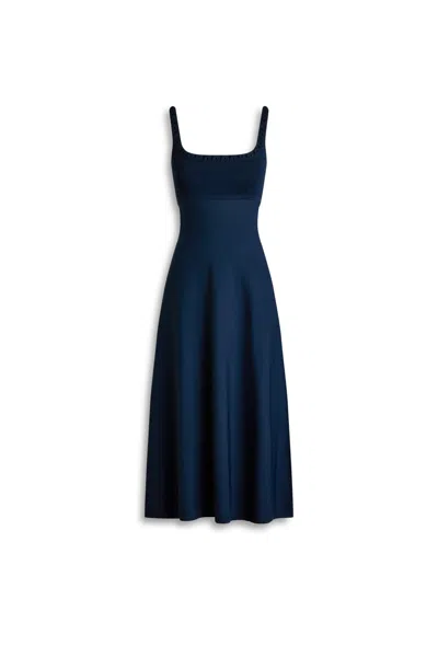 Scanlan Theodore Crepe Knit Daisy Neck Dress In Brown