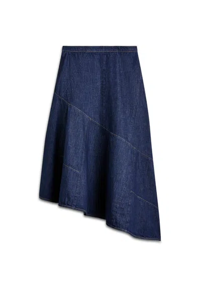Scanlan Theodore Denim Asymmetrical Skirt In Multi