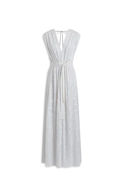 Scanlan Theodore Beaded Long Dress In White